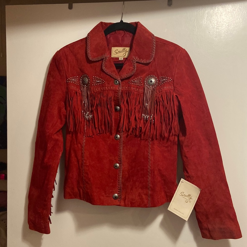 Scully real suede fringe jacket M 6/8 NWT